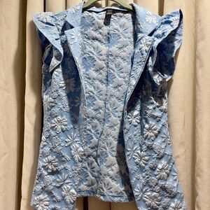 SHEIN Light Blue Floral Blouse